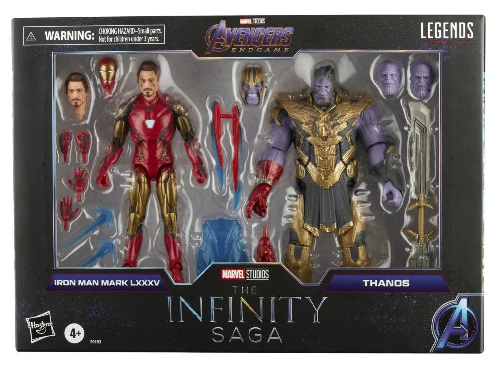 Set de Figuras Marvel Legends Infinity Saga Iron Man Mark 85 vs Thanos Escala 6 Pulgadas
