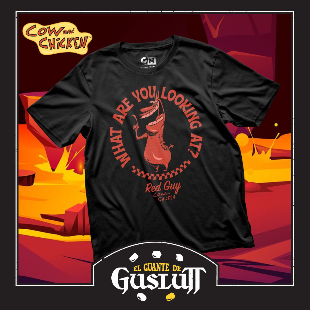 Playera Cartoon Network Cow and Chicken Red Guy Negra