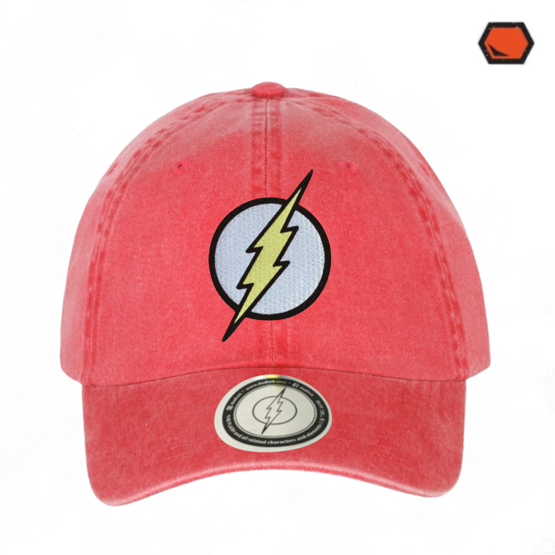 Gorra DC Comics Flash Logo Clásico Roja Tipo Deslavada