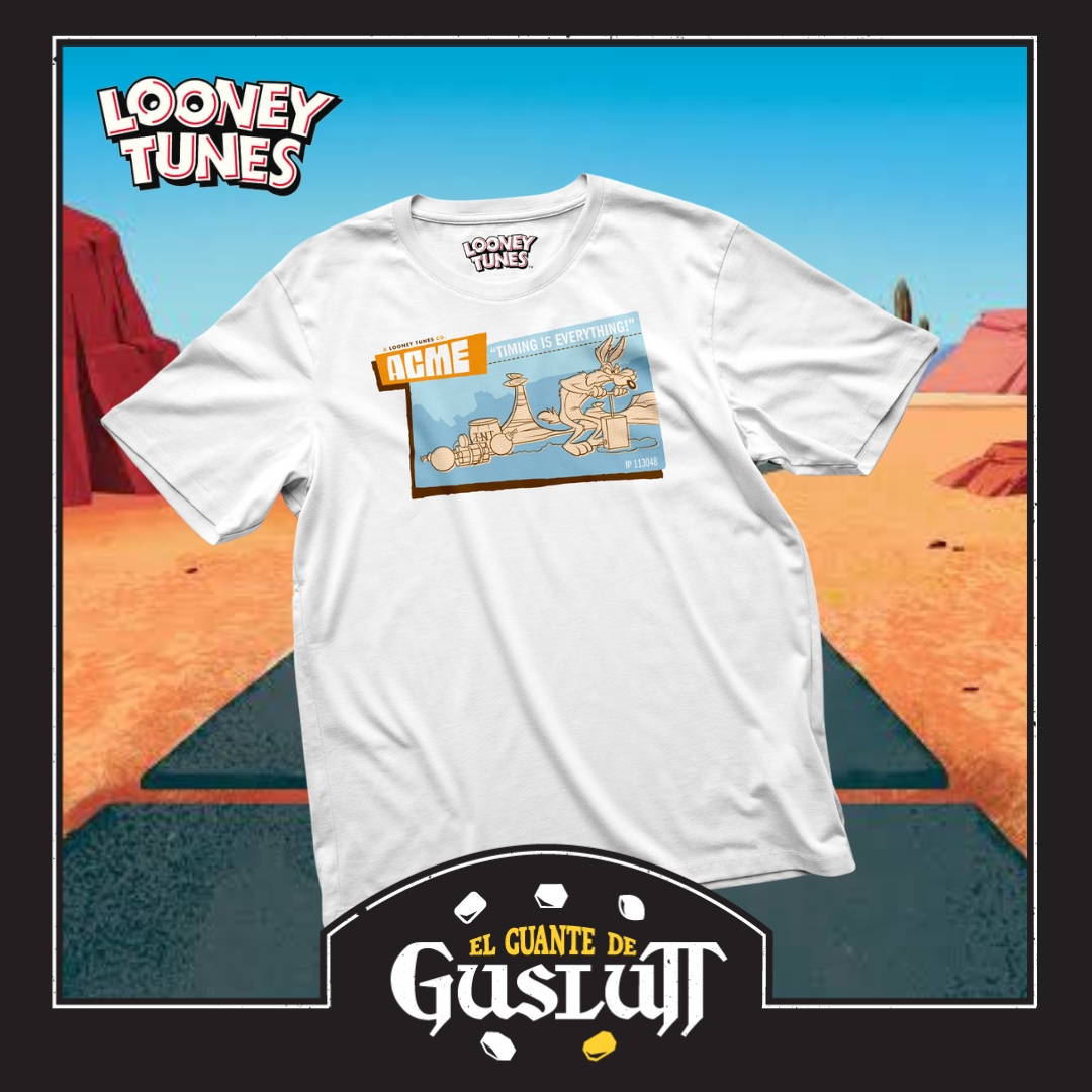 Playera Looney Tunes “Wile E. Coyote Acme” Blanca