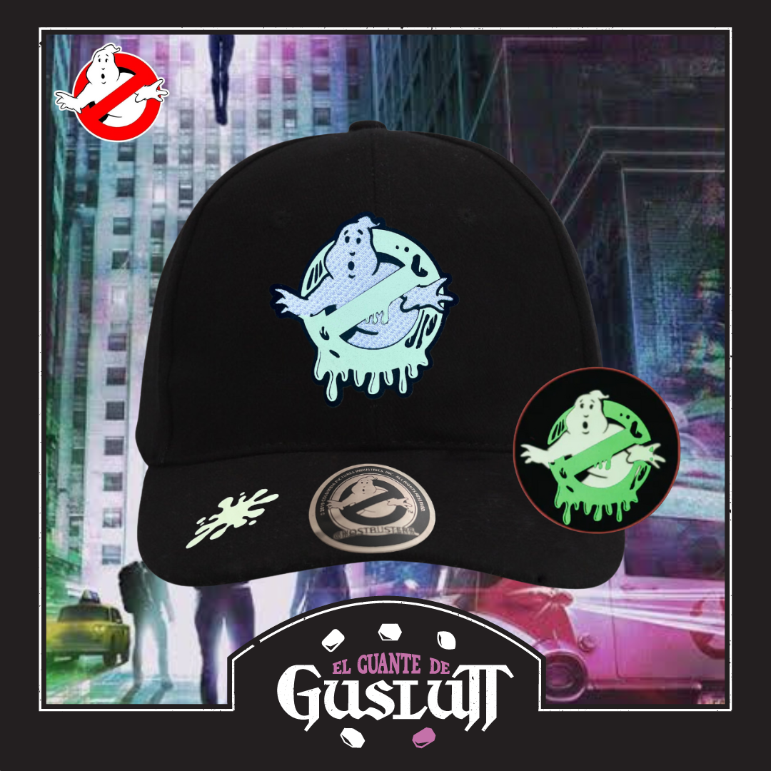 Gorra Los Cazafantasmas Logo Slime Negra con efecto de brillo en la oscuridad