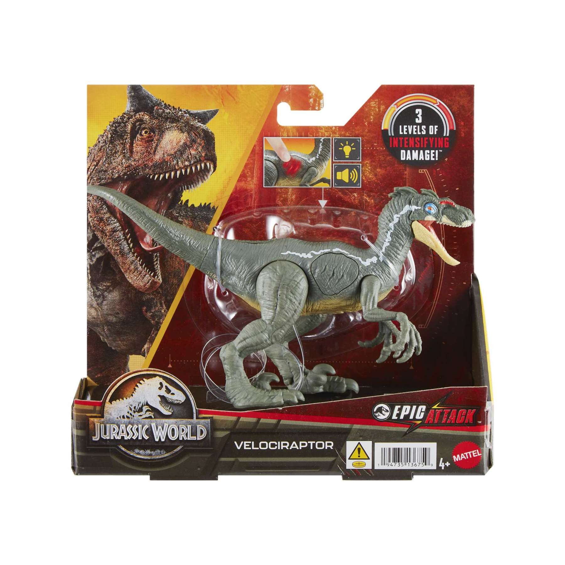 Figura Jurassic World Velociraptor Macho JP III con Sonido