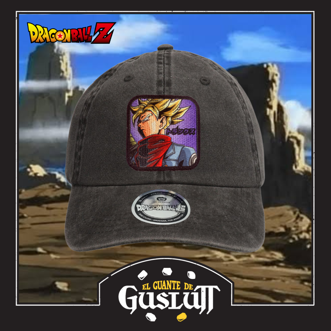 Gorra Dragon Ball Z Trunks del Futuro Gris Tipo Deslavada