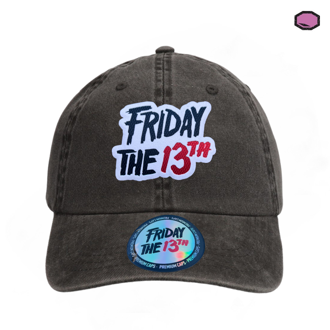 Gorra Friday the 13th Logo Clásico Gris Tipo Deslavada