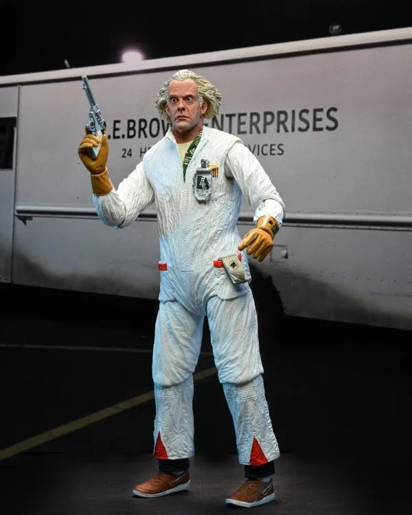 Figura NECA Volver al Futuro Doc Brown (Traje NBQ) Versión Ultimate
