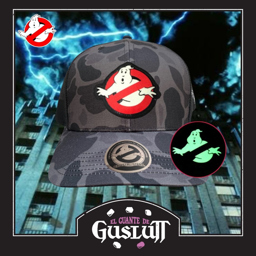Gorra Los Cazafantasmas Logo Clásico con efecto de brillo en la oscuridad Camo Tipo Trucker Premium