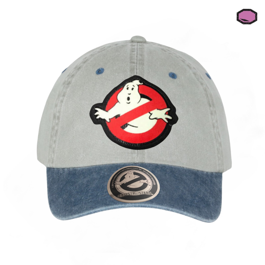 Gorra Los Cazafantasmas Logo Clásico con efecto de brillo en la oscuridad Beige/Azul Tipo Deslavada
