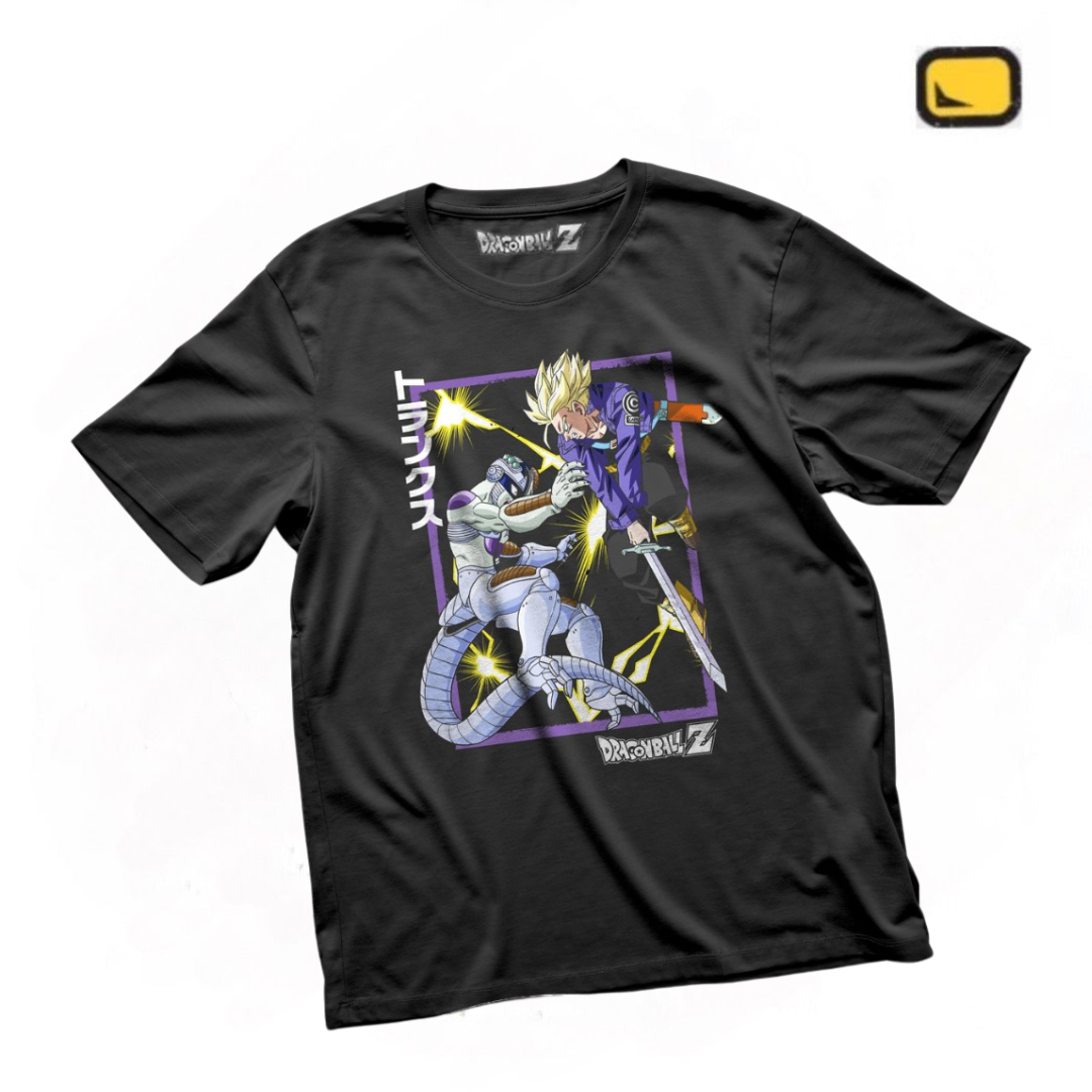 Playera Dragon Ball Z Trunks vs Freezer Negra
