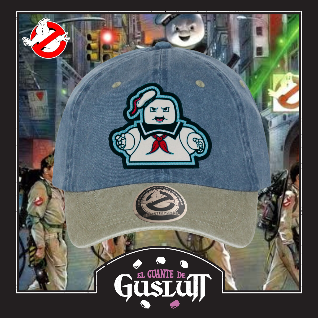Gorra Los Cazafantasmas Stay Puft Azul/Beige Tipo Deslavada