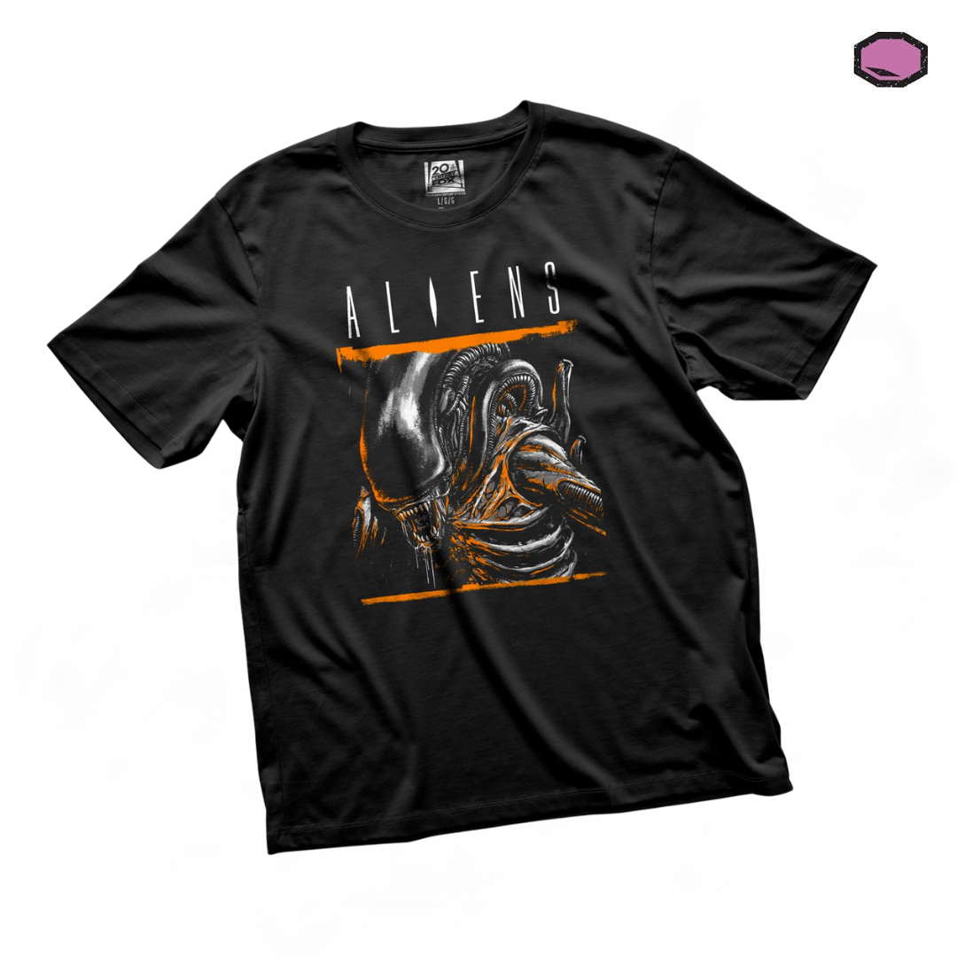 Playera Aliens Xenomorfo Guerrero Versión 1 Negra