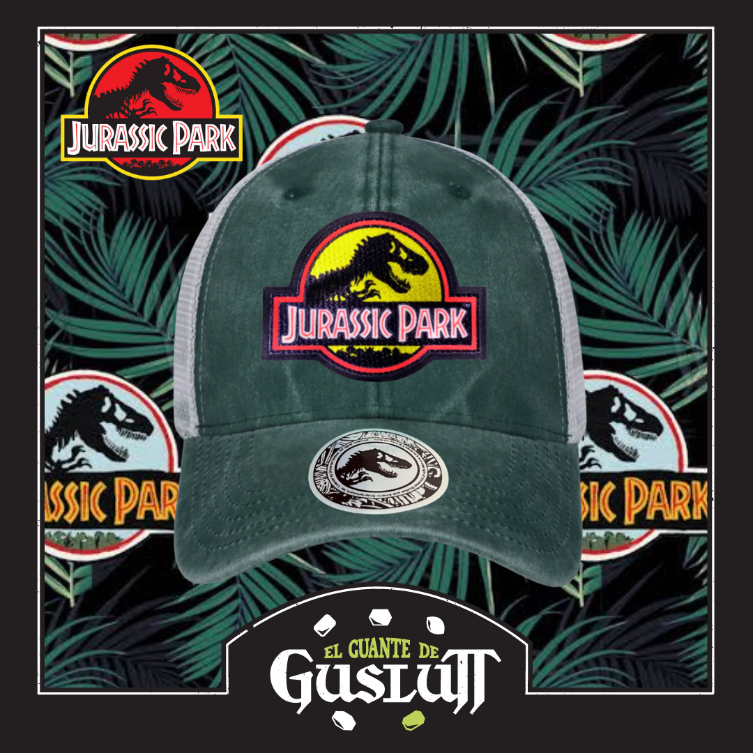Gorra Jurassic Park “Yellow Classic Logo” Verde-Blanca Trucker