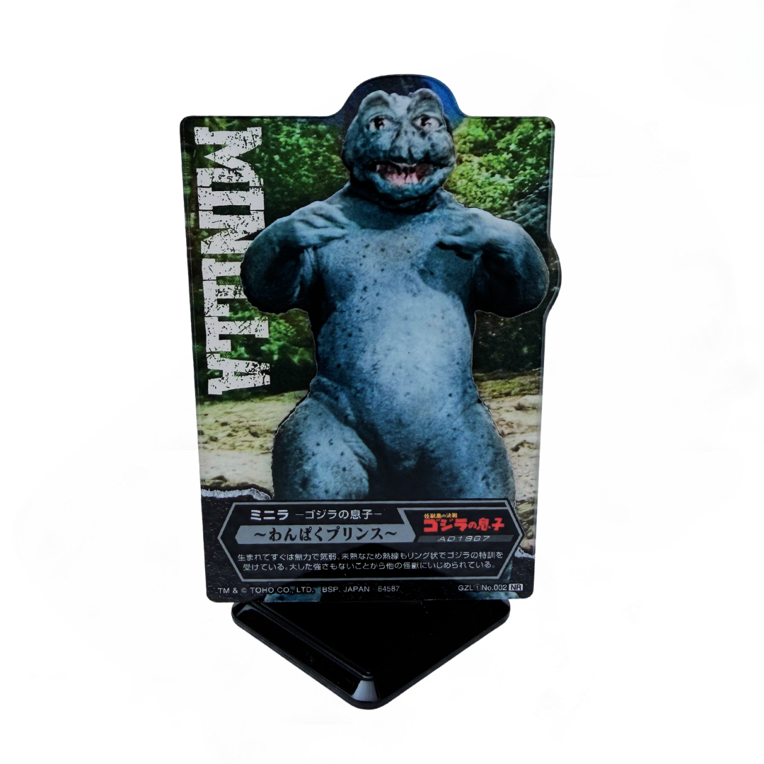 Tarjeta Acrílica con base Minilla (1967) Ichiban Kuji F Prize — Edición Japonesa