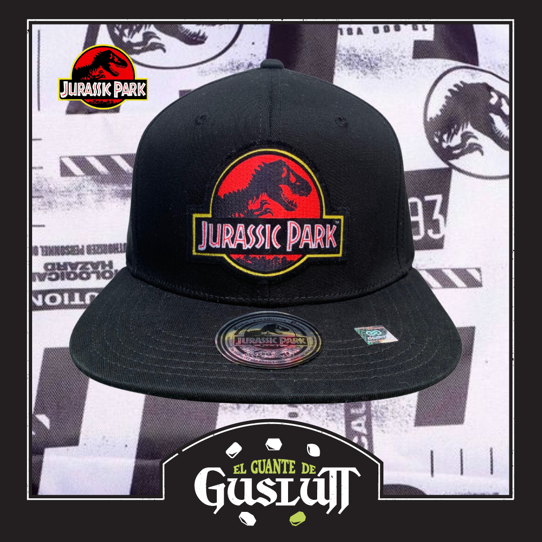 Gorra Jurassic Park Logo Clásico Rojo Snapback Negra