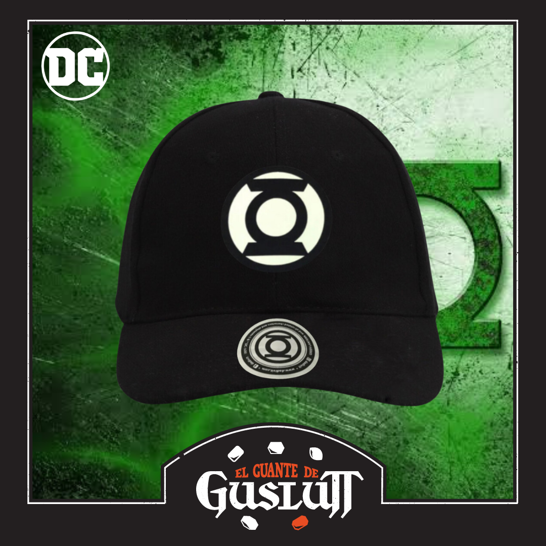 Gorra DC Comics Green Lantern Logo con efecto de brillo en la oscuridad Negra
