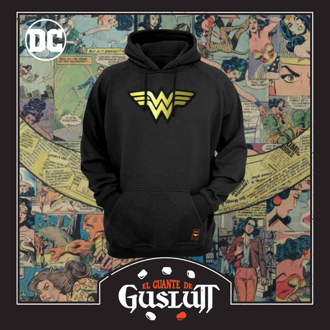 Hoodie DC Comics Wonder Woman Logo Clásico Negra