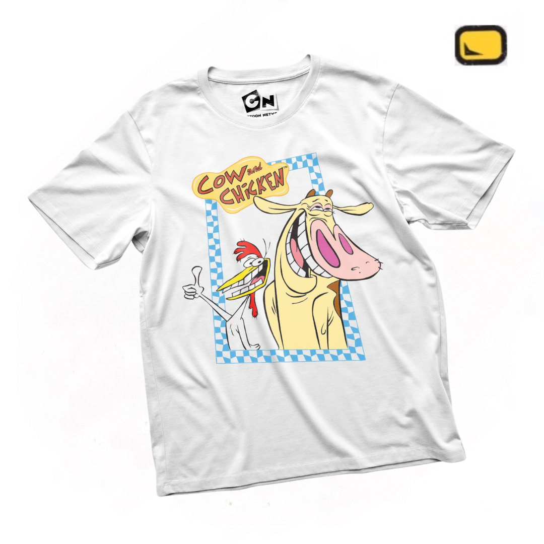 Playera Cartoon Network Cow and Chicken Blanca