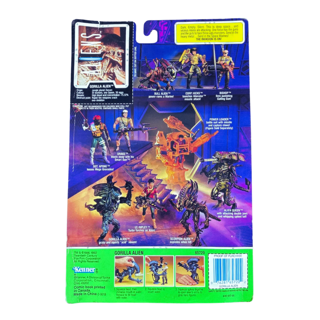 Figura Retro Kenner Gorilla Alien Versión Azul con acción de ataque