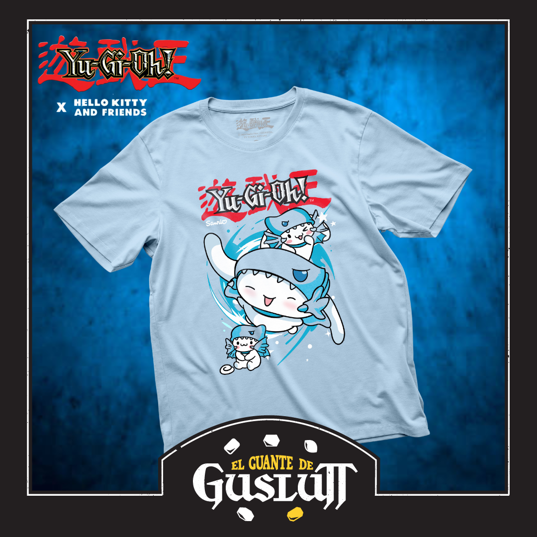 Playera Yu-Gi-Oh! X Hello Kitty and Friends Cinnamoroll como Dragón Blanco de Ojos Azules