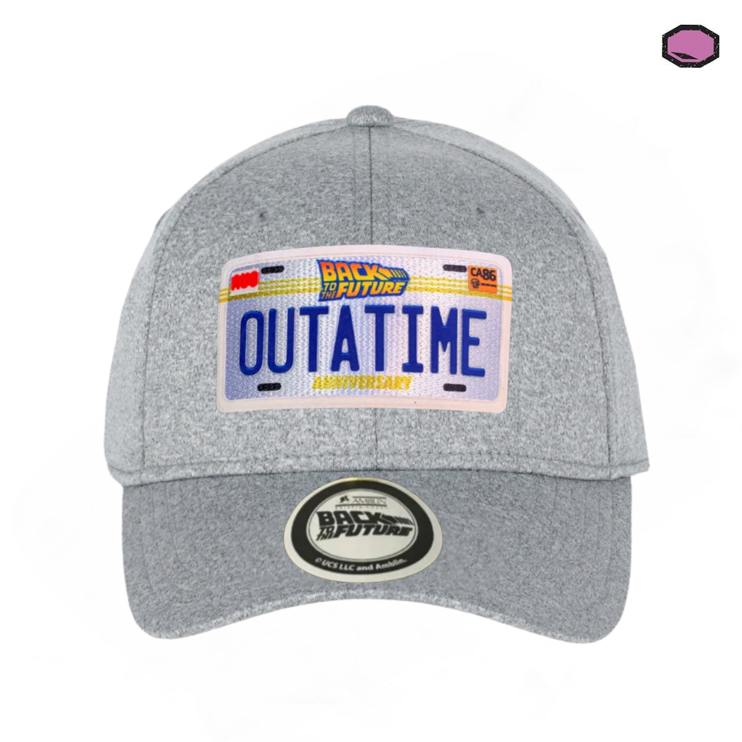 Gorra Back to the Future Placa Outatime 35 Aniversario Gris Jaspe