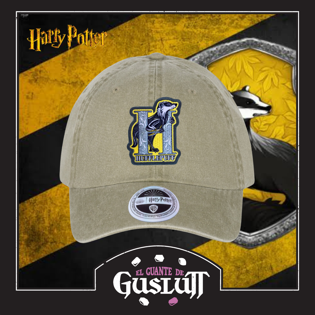 Gorra Harry Potter Hufflepuff Beige Tipo Deslavada