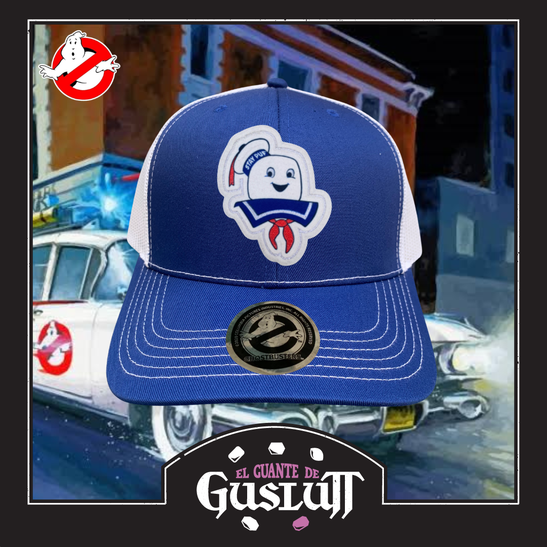 Gorra Los Cazafantasmas Mr. Stay Puft Azul/Blanca Tipo Trucker Premium