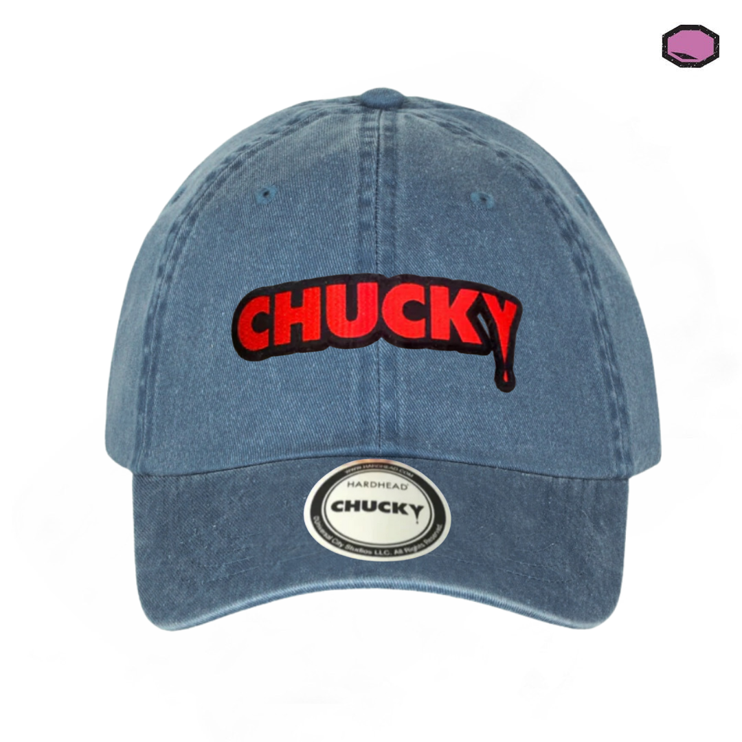 Gorra Chucky Logo Clásico Azul Tipo Deslavada