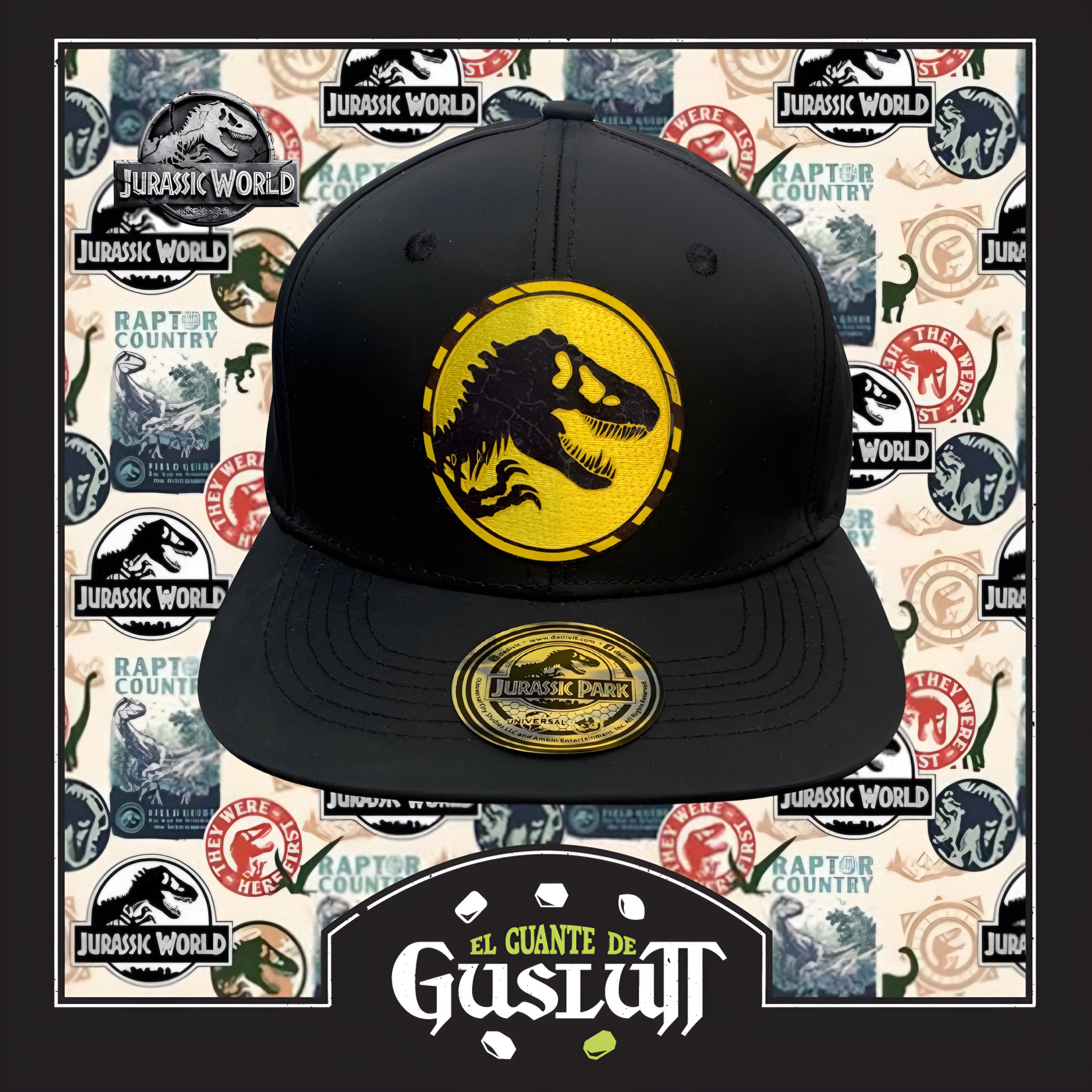 Gorra Jurassic World T-Rex Logo Snapback Negra