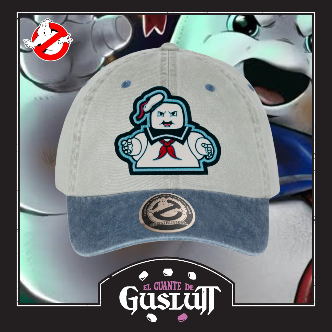 Gorra Los Cazafantasmas Stay Puft Beige/Azul Tipo Deslavada