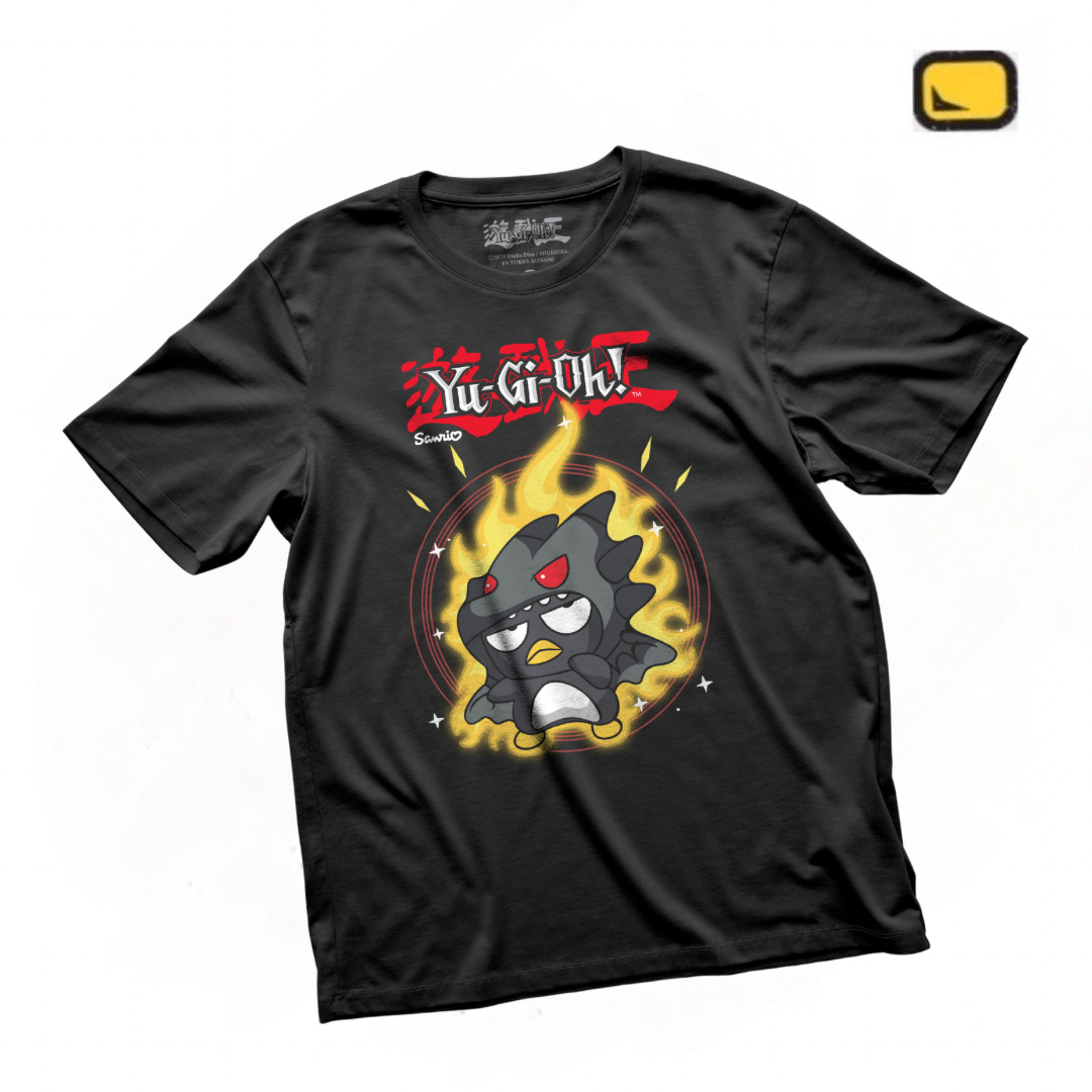 Playera Yu-Gi-Oh! X Hello Kitty and Friends Bad Badtz-Maru como Dragón Negro de Ojos Rojos