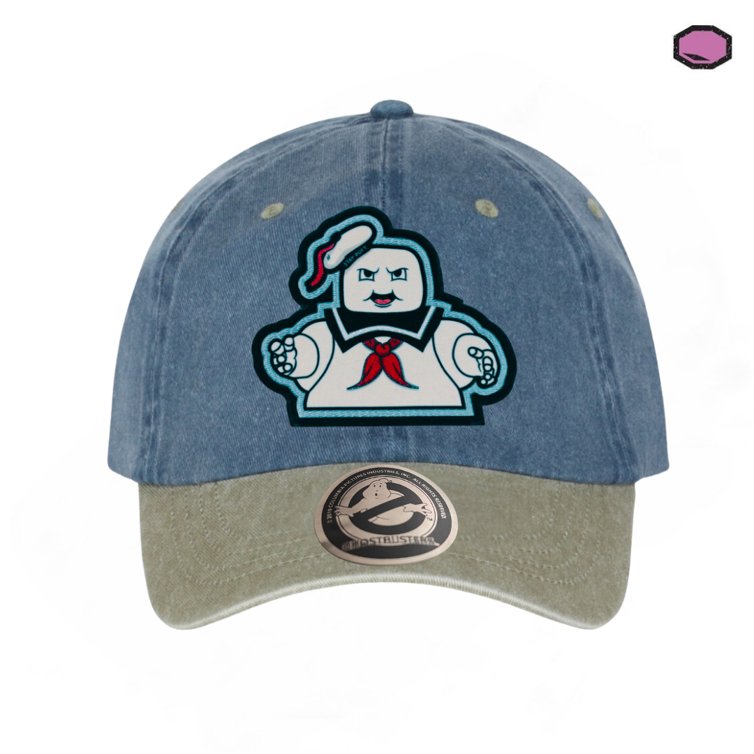 Gorra Los Cazafantasmas Stay Puft Azul/Beige Tipo Deslavada