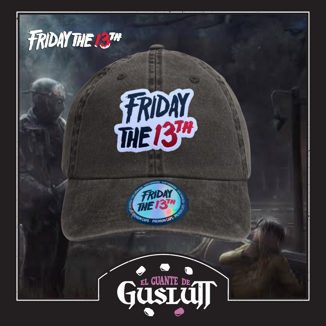 Gorra Friday the 13th Logo Clásico Gris Tipo Deslavada