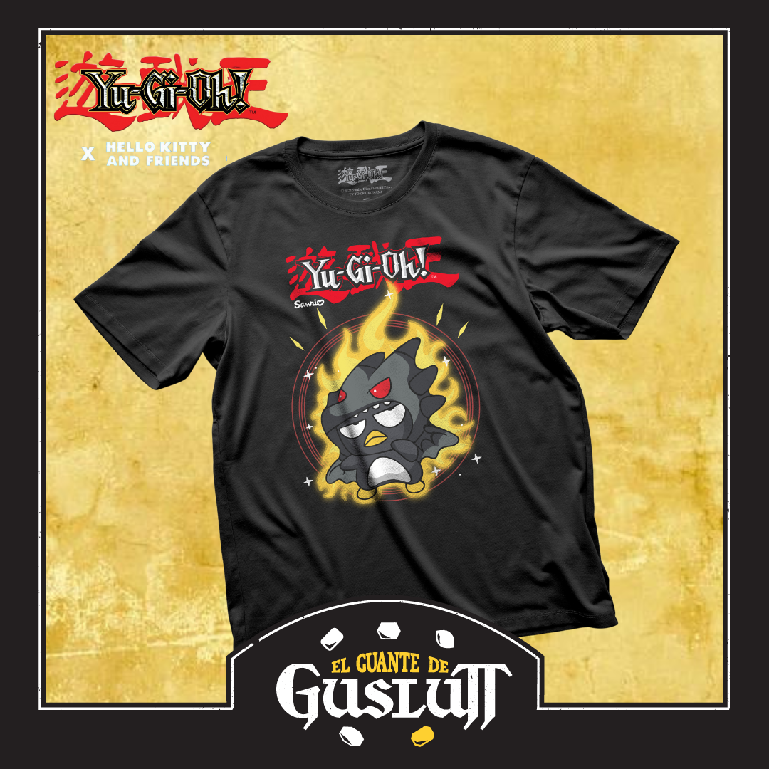 Playera Yu-Gi-Oh! X Hello Kitty and Friends Bad Badtz-Maru como Dragón Negro de Ojos Rojos