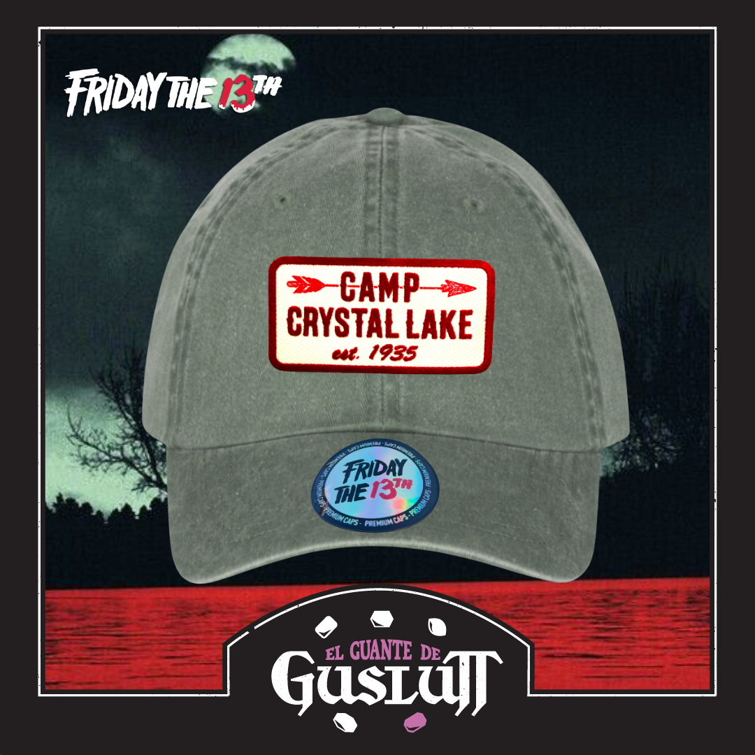 Gorra Friday the 13th Camp Crystal Lake est. 1935 Verde Tipo Deslavada
