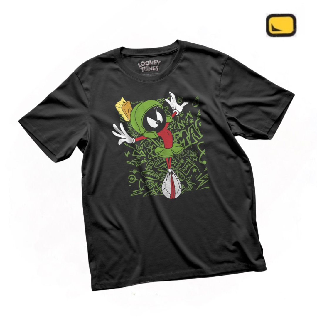 Playera Looney Tunes Marvin Negra