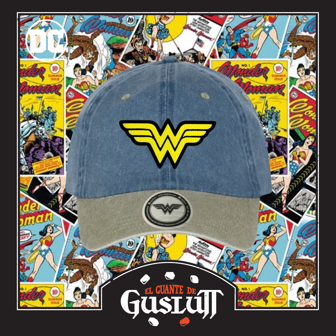 Gorra DC Comics Wonder Woman Logo Clásico Azul/Beige Tipo Deslavada