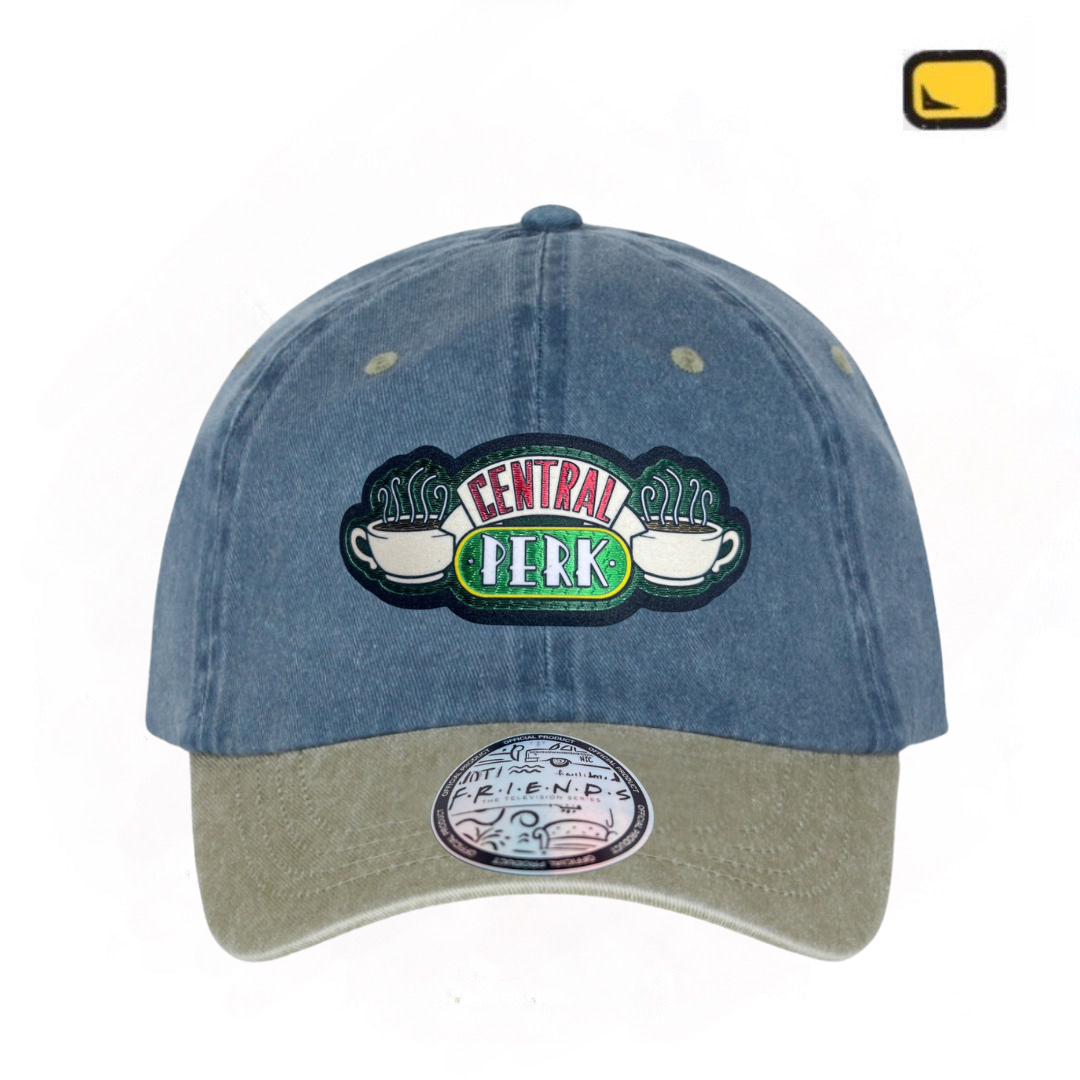Gorra Friends Central Perk Azul/Beige Tipo Deslavada