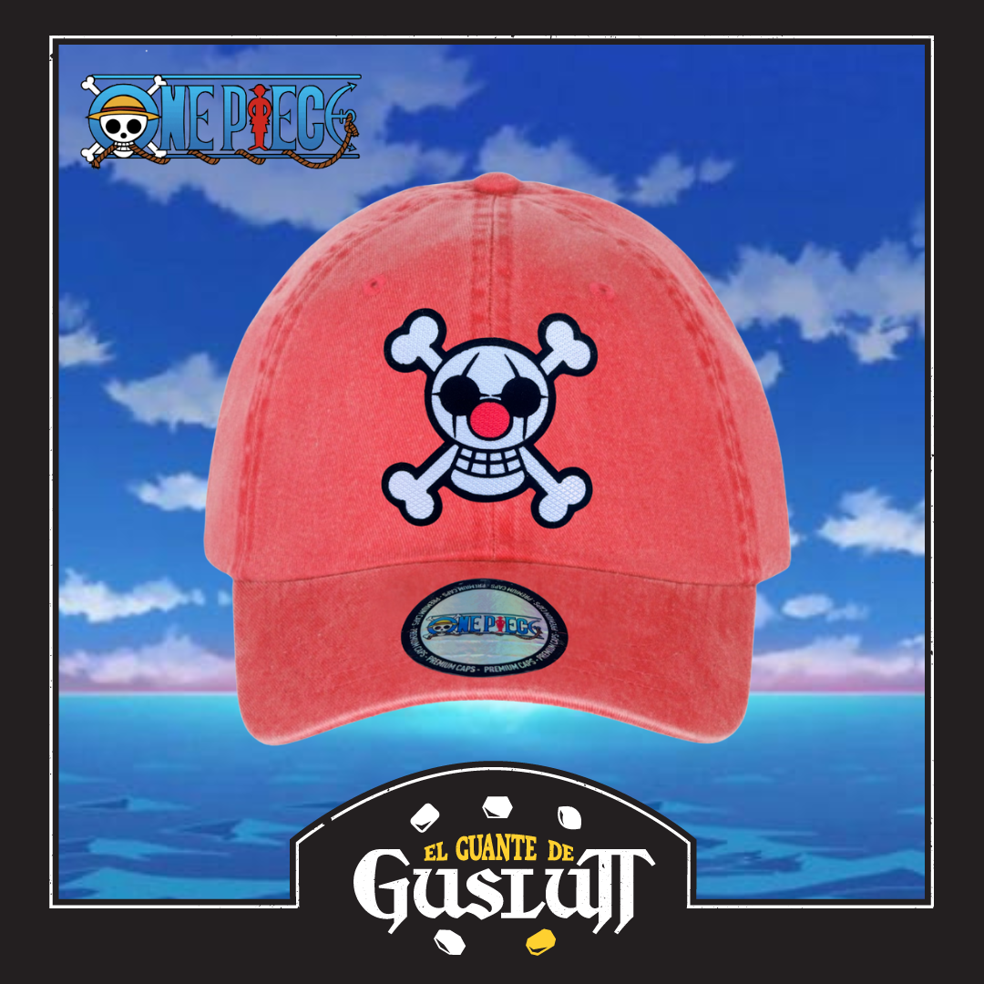 Gorra One Piece Bandera Buggy El Payaso Estrella Roja Tipo Deslavada