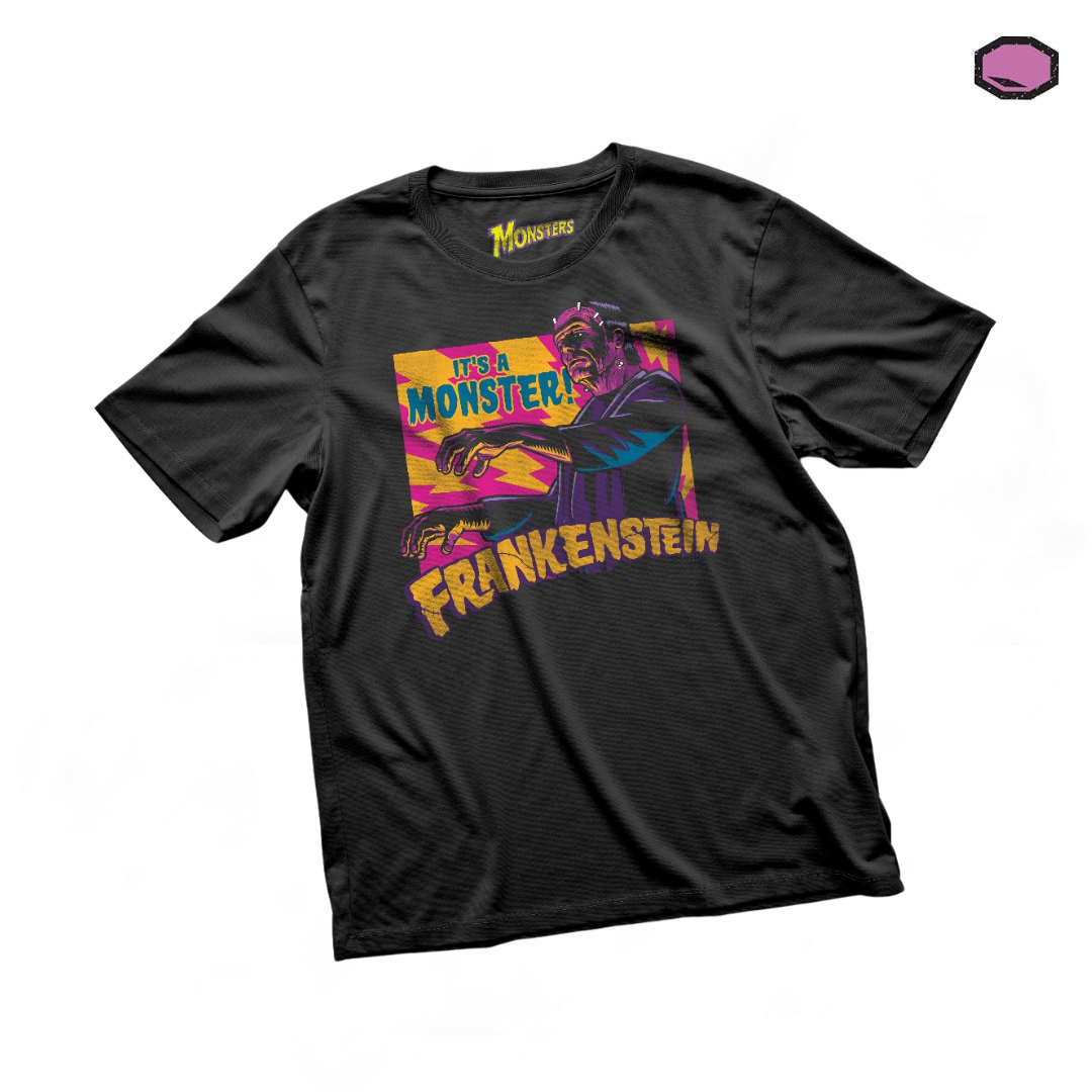 Playera Universal Monsters Frankenstein Negra