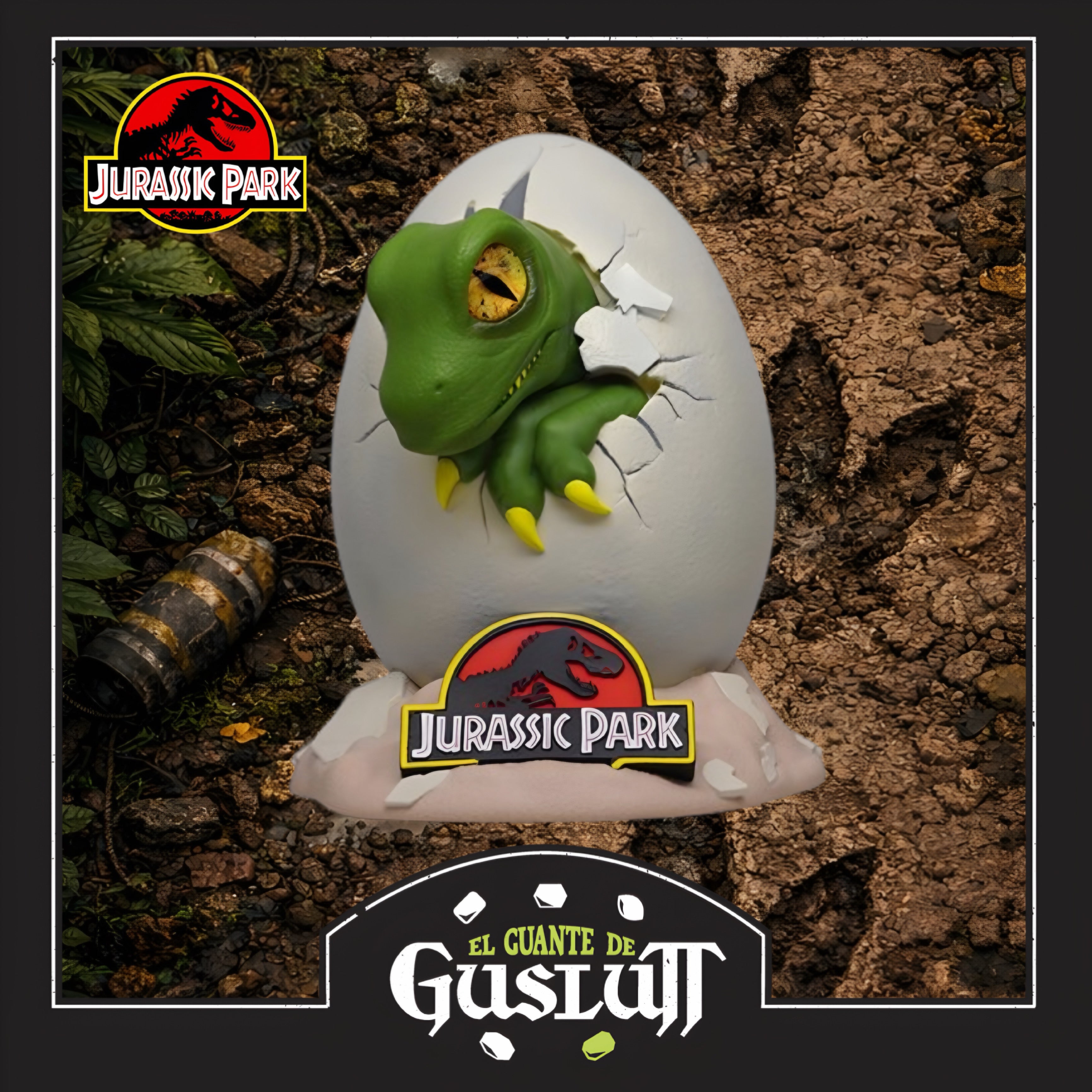 Figura Alcancía Jurassic Park Hatching Velociraptor Edición Especial