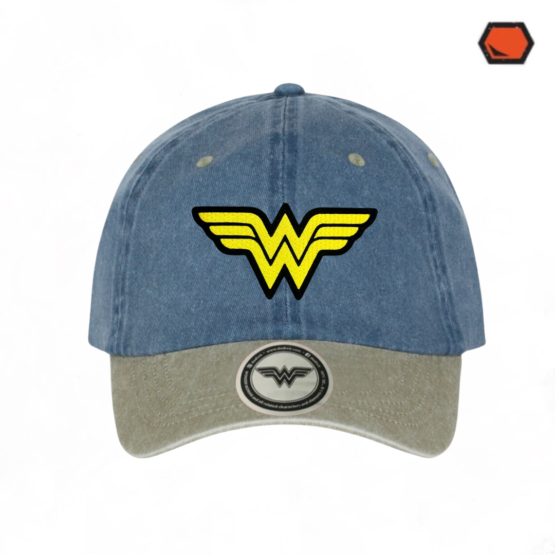 Gorra DC Comics Wonder Woman Logo Clásico Azul/Beige Tipo Deslavada