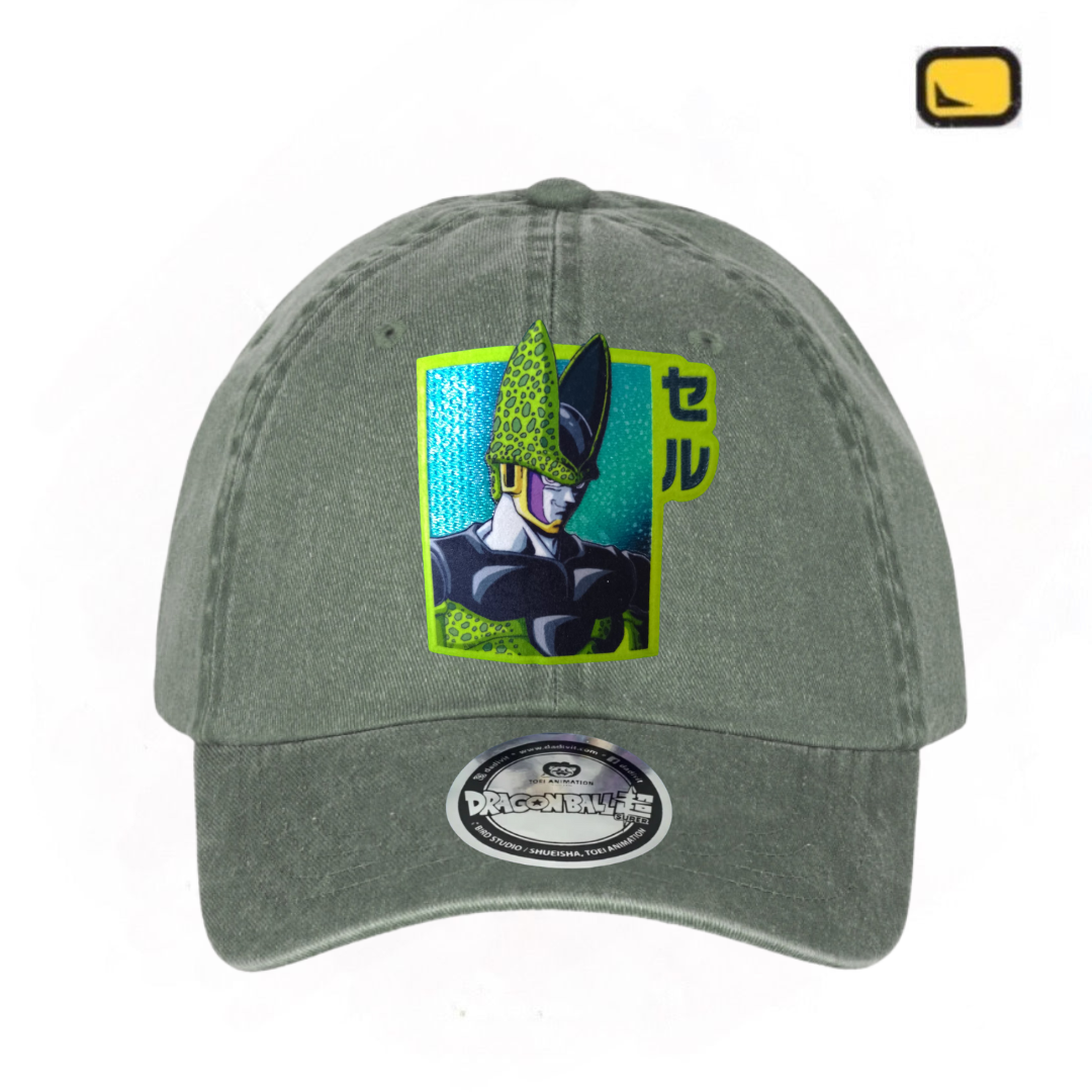Gorra Dragon Ball Z Cell Perfecto Verde Tipo Deslavada