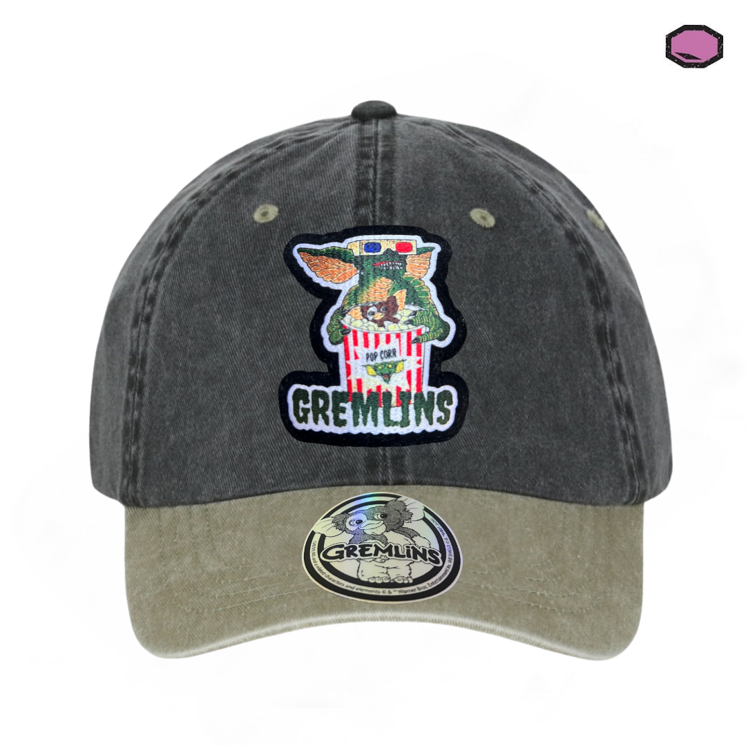 Gorra Gremlins Gizmo & Gremlin Gris/Beige Tipo Deslavada
