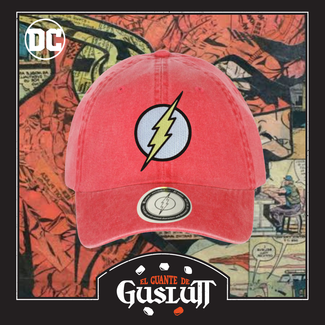 Gorra DC Comics Flash Logo Clásico Roja Tipo Deslavada