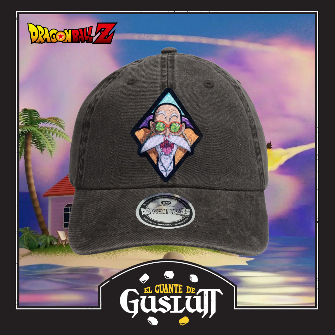 Gorra Dragon Ball Z Maestro Roshi Gris Tipo Deslavada