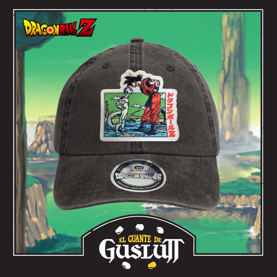 Gorra Dragon Ball Z Goku vs Freezer Gris Tipo Deslavada
