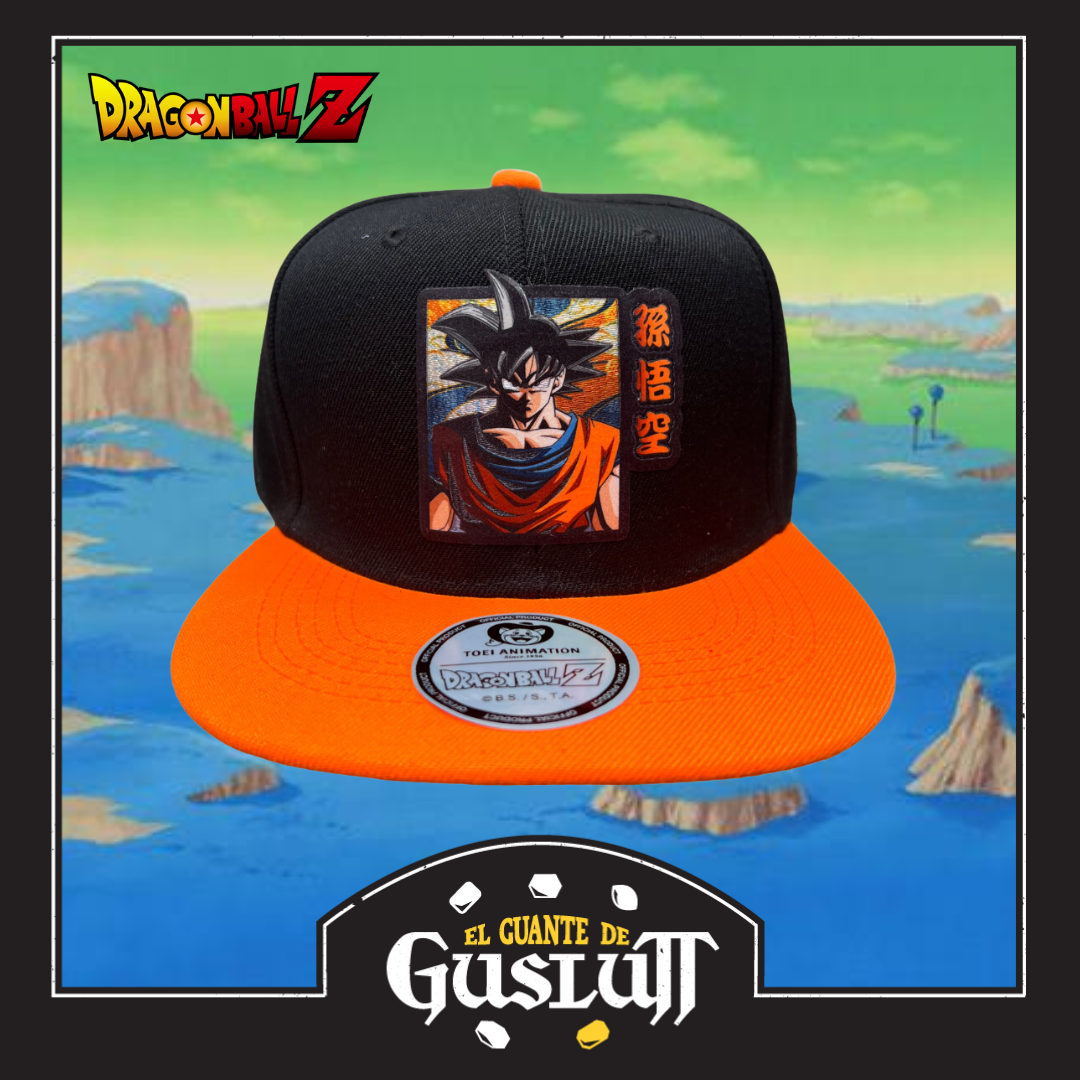 Gorra Dragon Ball Z Son Goku Negra/Naranja Snapback