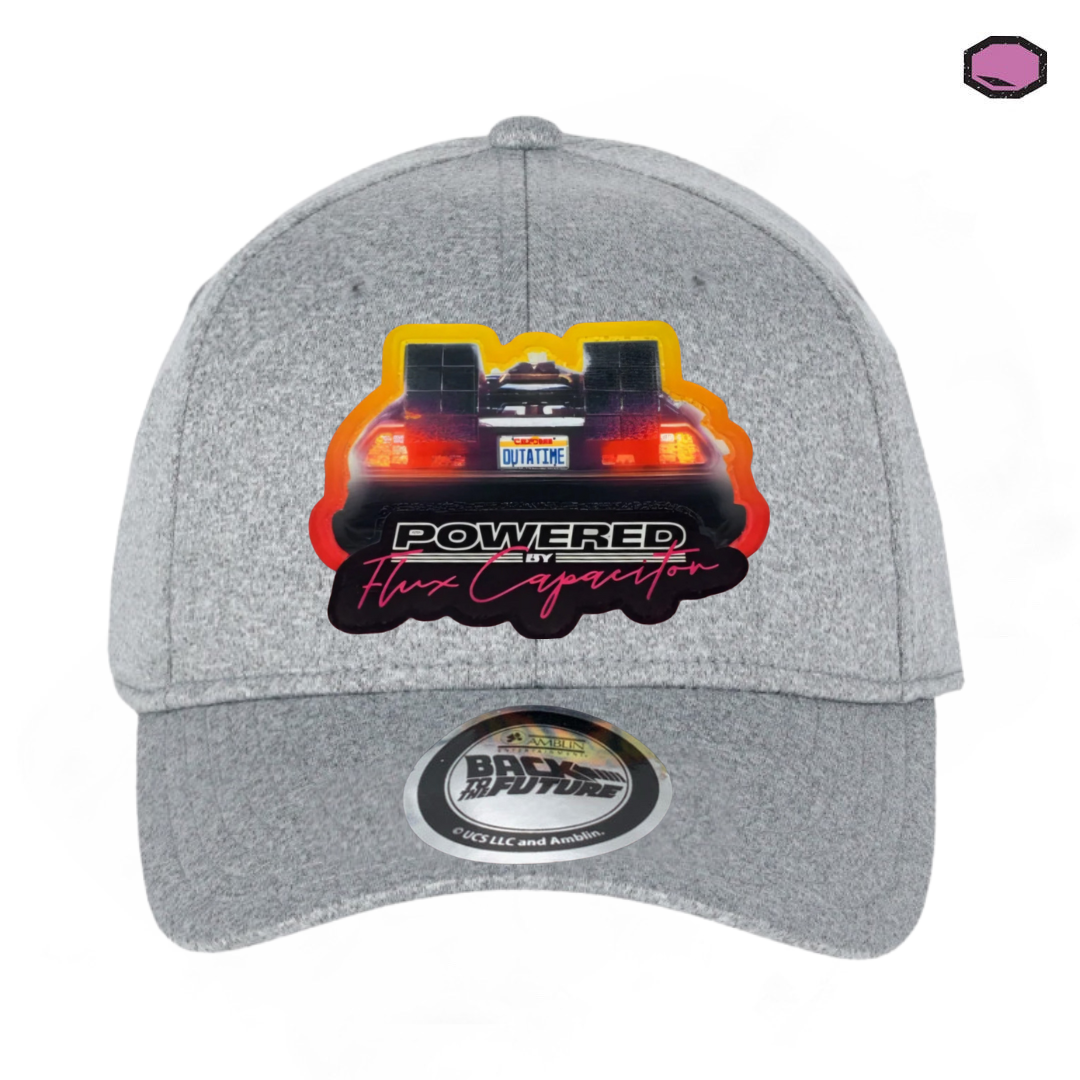 Gorra Back to the Future Delorean Impulsado por Condensador de Flujo Gris Jaspe