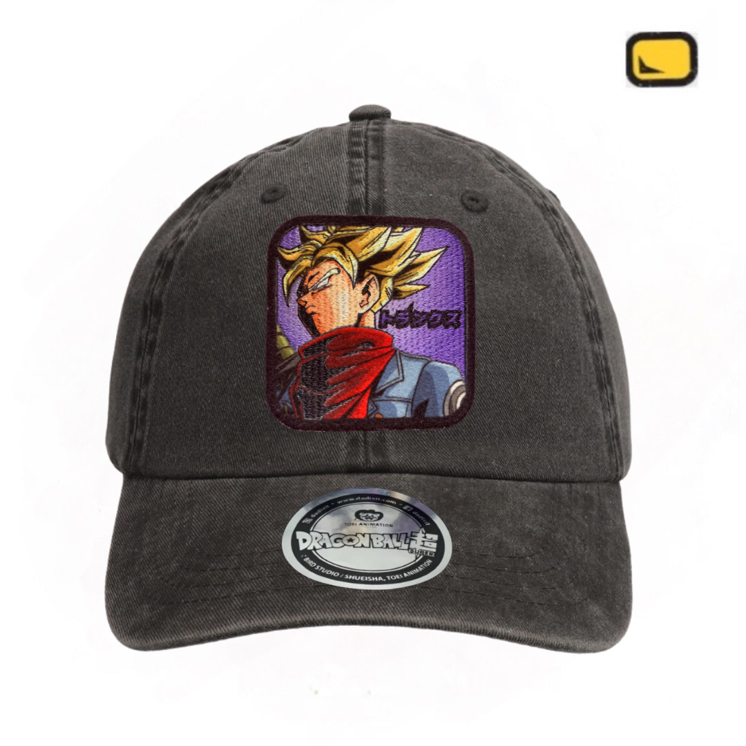 Gorra Dragon Ball Z Trunks del Futuro Gris Tipo Deslavada