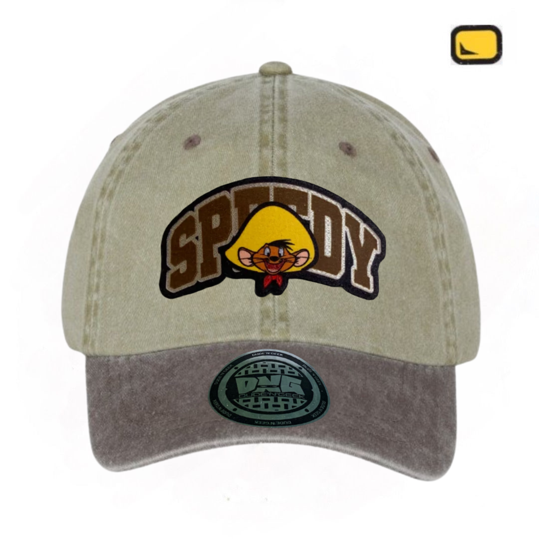 Gorra Looney Tunes Speedy Gonzales Beige/Café Tipo Deslavada