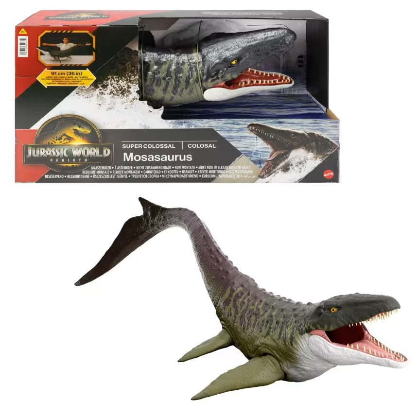 Figura Súper Colosal Jurassic World Rebirth Mosasaurus